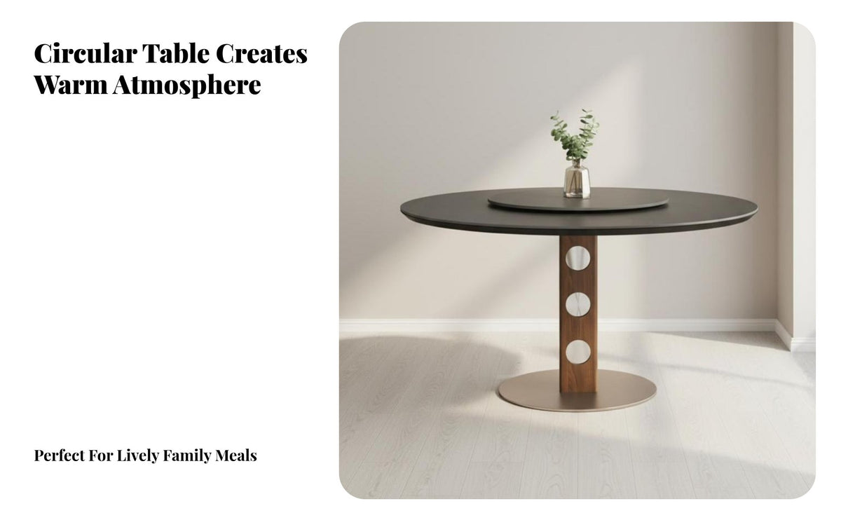 Light Luxury Aesthetic Round Pedestal Table Minimalist design Household Furniture Modern Design Space Saving for Apartment Dwellers, Homeowners, Business Owners, Dining Room, Kitchen, Home, morning dining corner