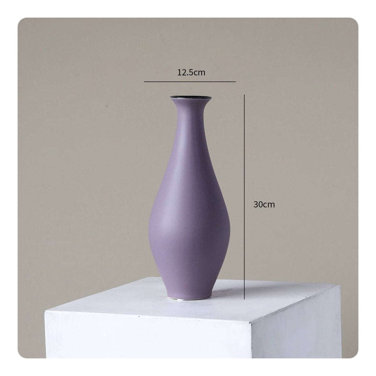 2 Pieces Lavender Vase Minimalist Matte Ceramic Vase Long-Lasting