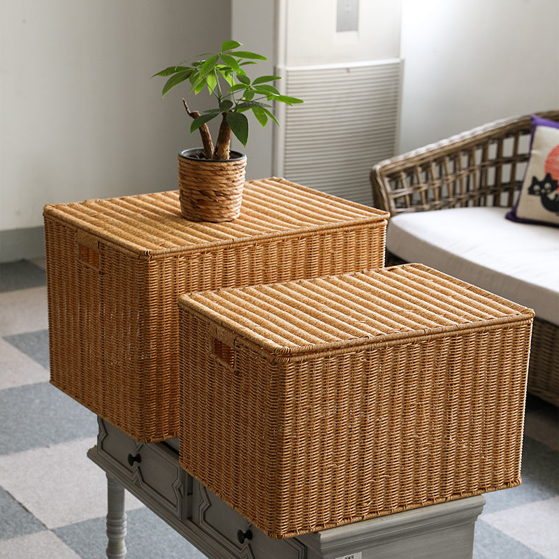 Nordic Style Large Woven Storage Box with Lid