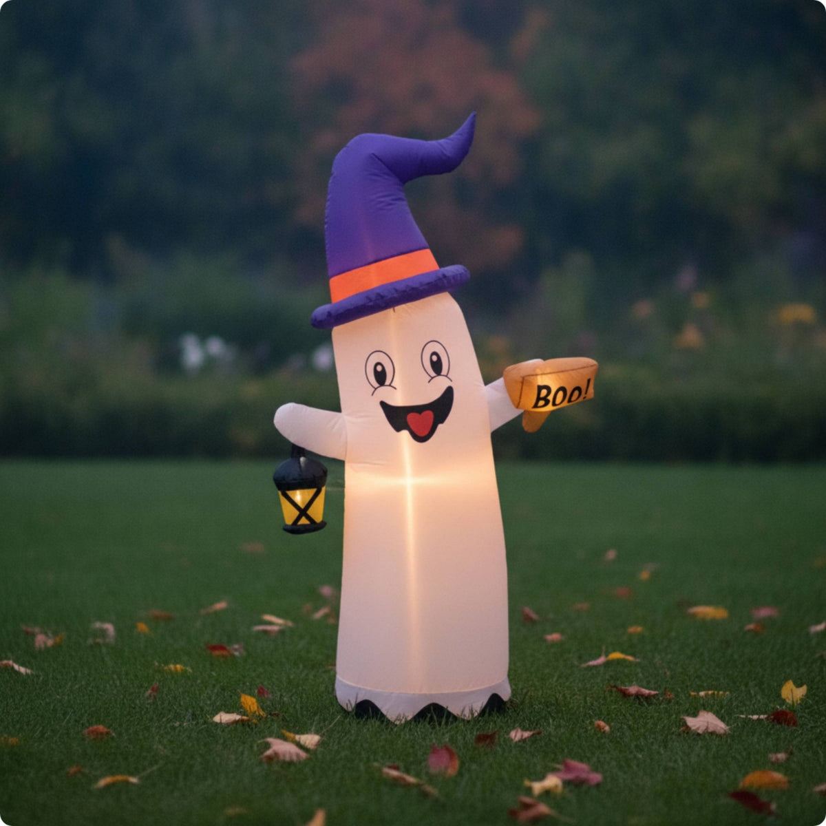 Outdoor Halloween Inflatable Ghost Standing Ghost Decoration with Lantern Bright Huge for Party Displays
