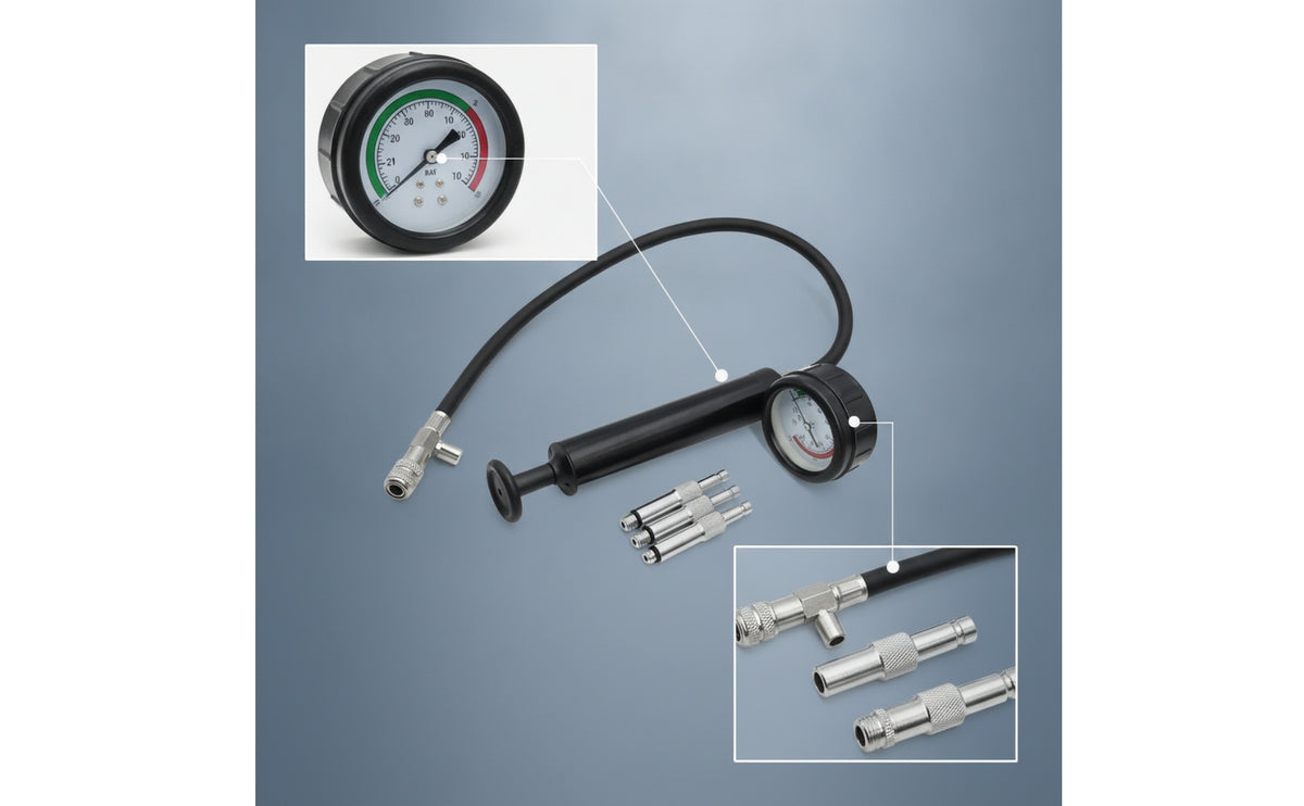 Pressure Test Kit Double-rangeScale Outboard Gearbox Leak Tester Kit Hand-Operated for Boat Mechanics