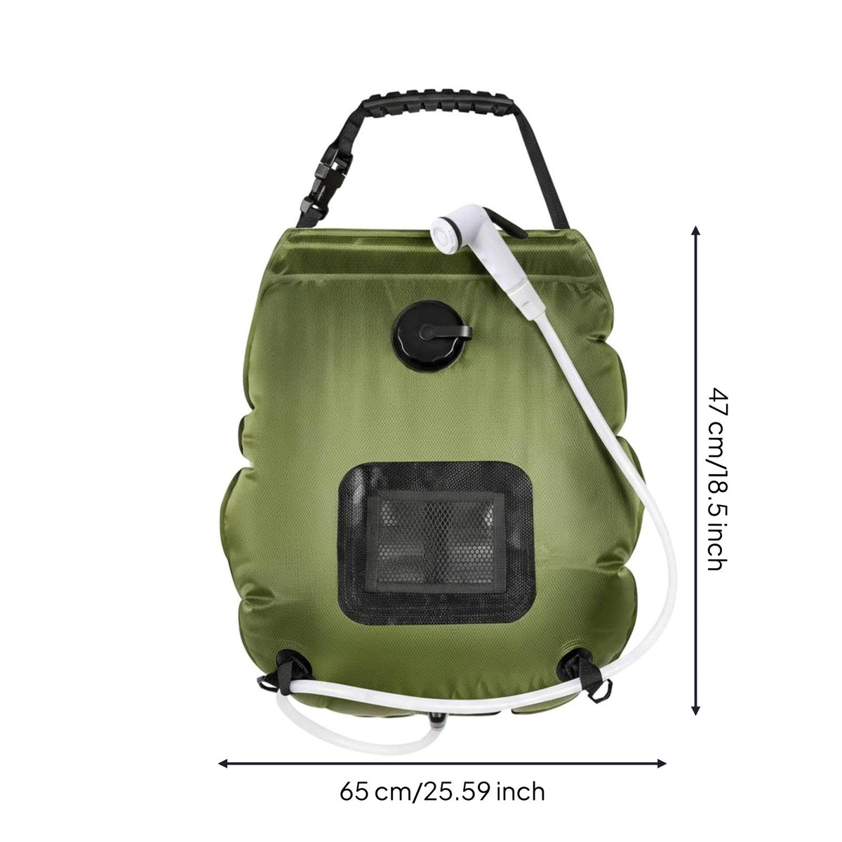 Portable Solar Shower Bag Large Capacity 20L Solar Heating Water Bag Lightweight & Compact 20L Outdoor Shower Foldable for Campers, Hikers, Beachgoers, Hiking, Beach
