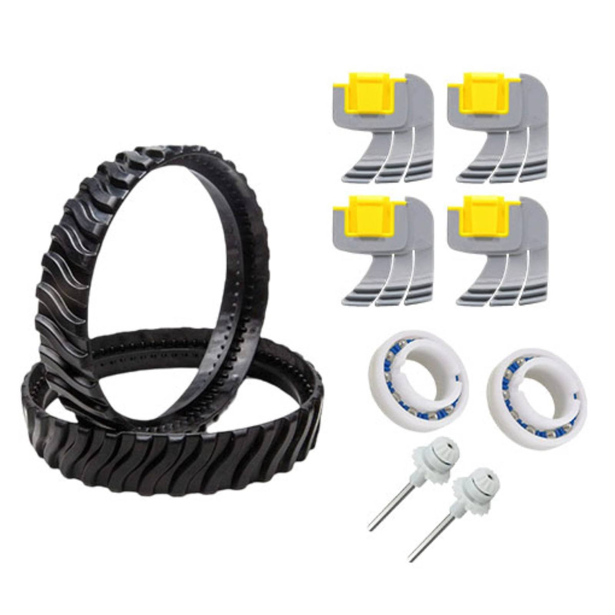 Long-Lasting Material Pool Cleaner Drive Shaft and Bearing Kit Improved Traction Cleaner Tire Track and Brush Set