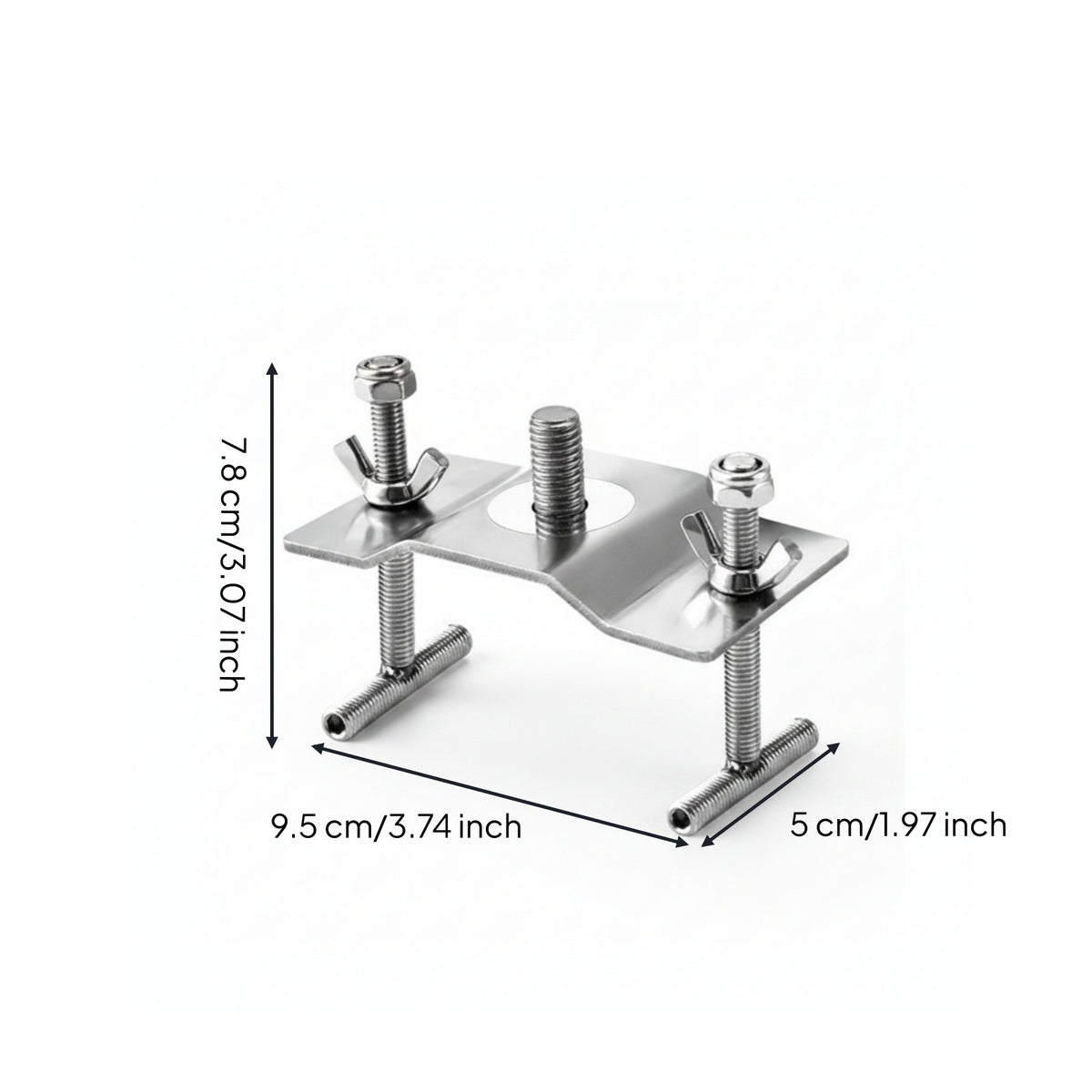 Umbrella Bracket with Base Plate Stainless Steel Umbrella Holder with Clamp Hardware Heavy-Duty Easy Installation for Anglers