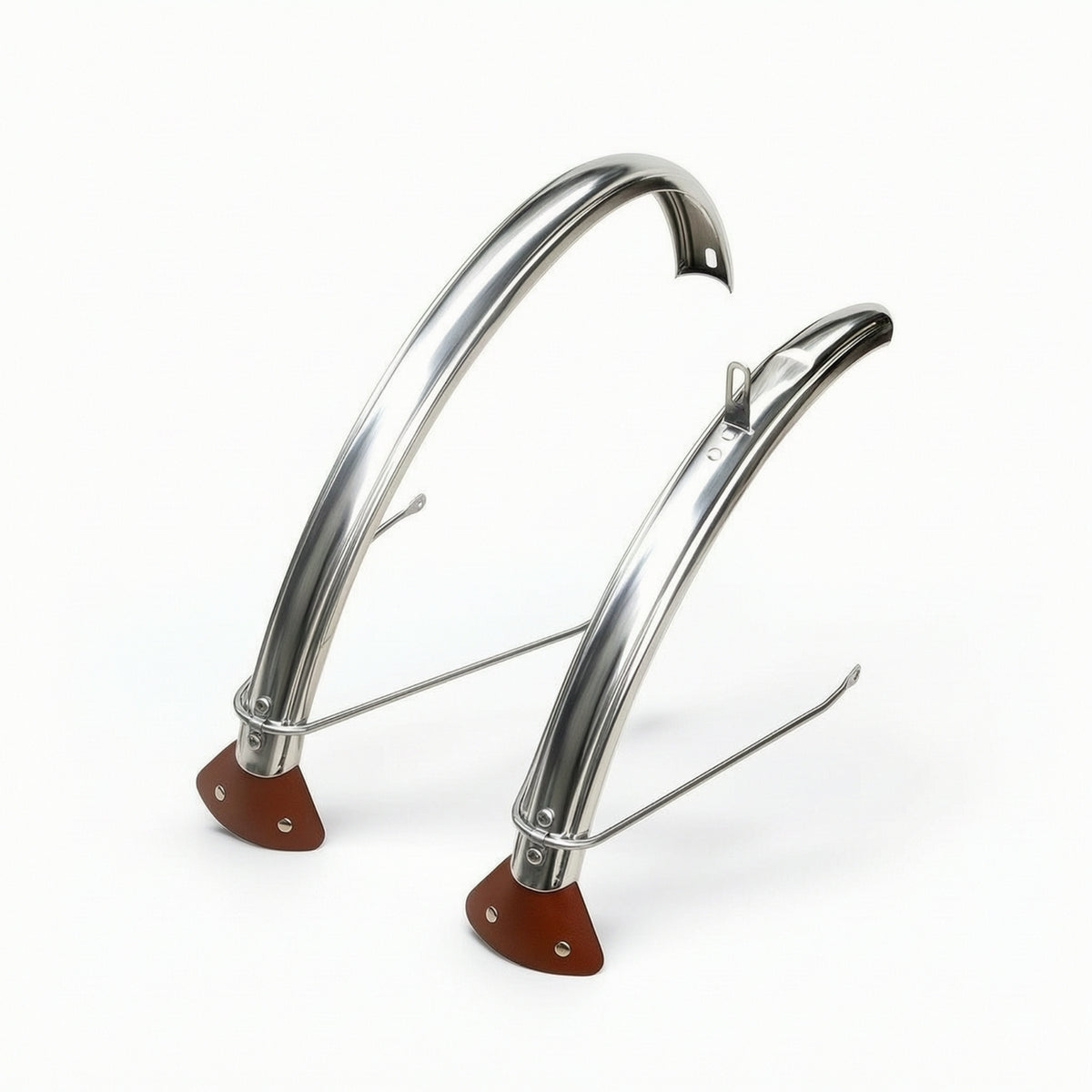 2 Pieces Stainless Steel Cycle Mudguard Set Polished Folding Bike Fenders Sturdy Mudguard for Commuters