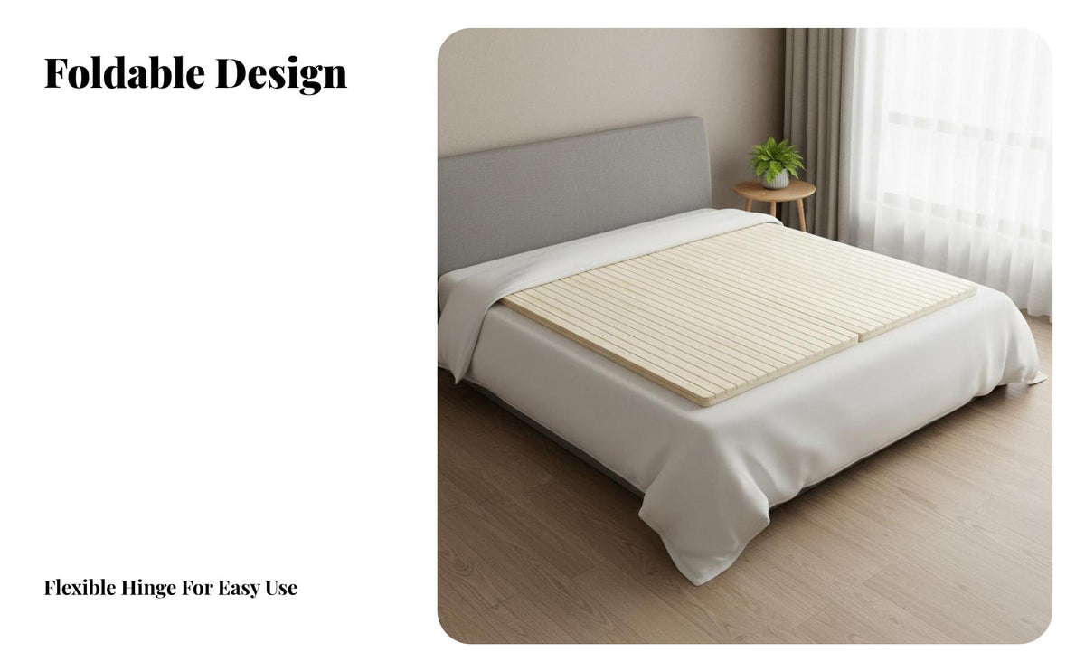 Heavy-Duty Foldable Slatted Bed Board Prevents Sagging Bunkie Board Even Weight Distribution Mattress Support Breathable for Homeowners, Dorm Residents, on Platform Beds, Guest Room, Hotel, Dormitory