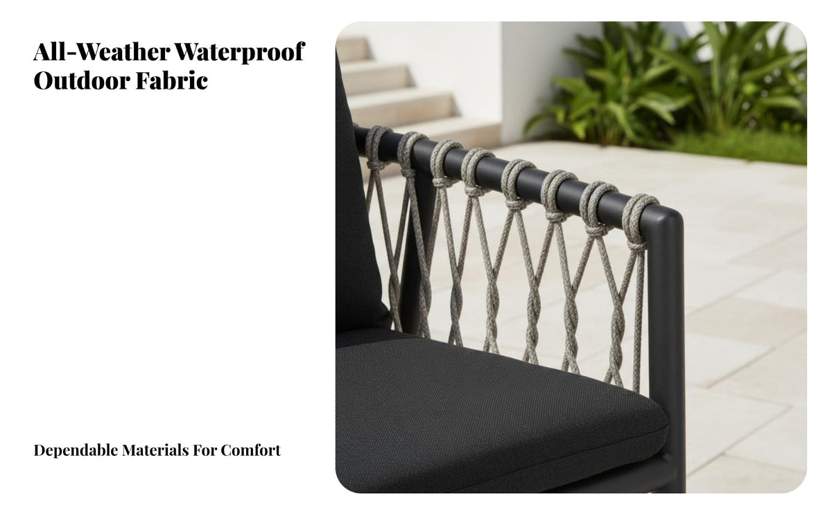 3 Pieces Woven Design 3-Piece Rattanand design Chat Set Weather-Resistant Outdoor Furniture Glass surface Patio Furnishing Anti-Rust Frame for Business Owners, homeowners, pairs, Garden, Balcony, Terrace, Backyard