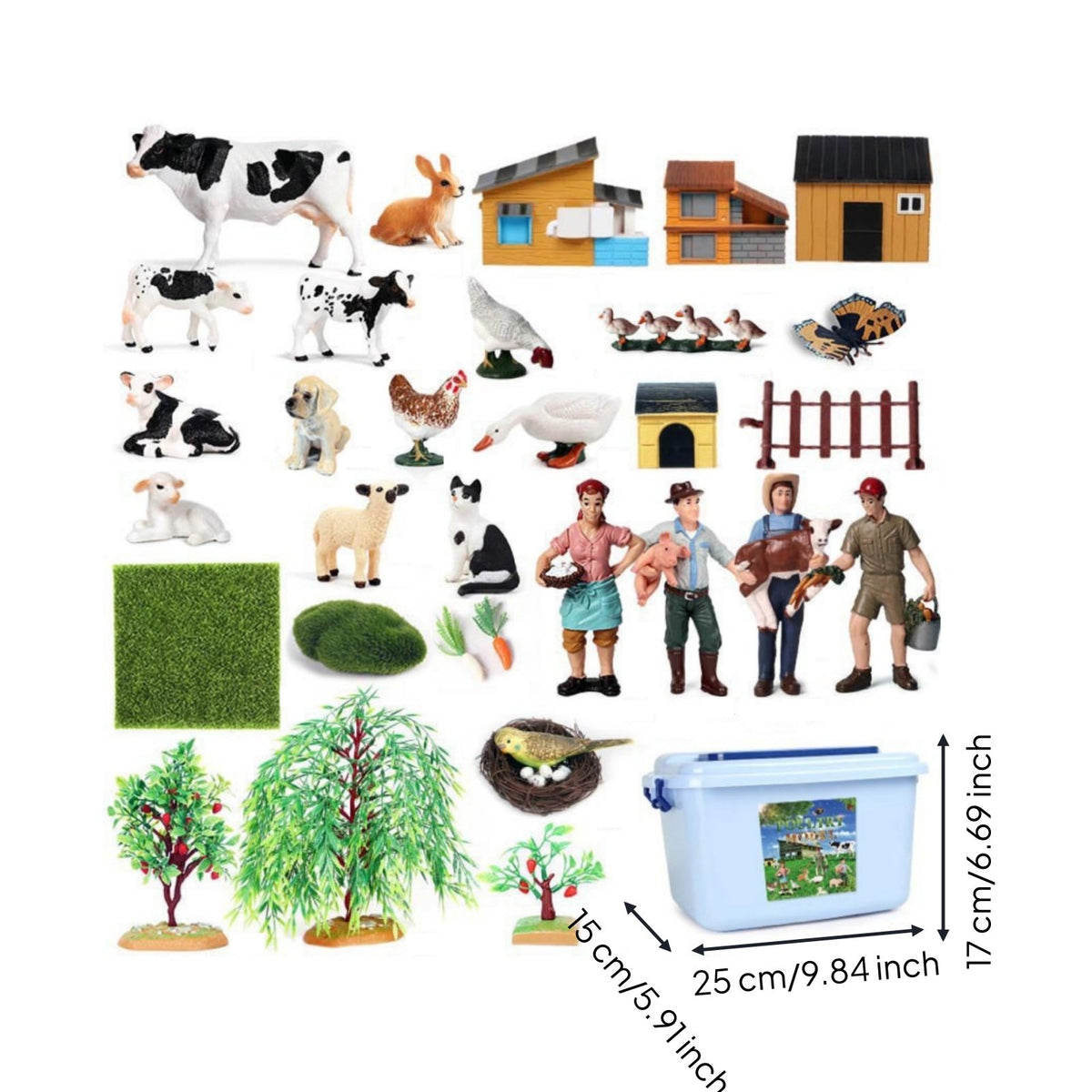 45 Pieces Farm Creature Model Set Washable Realistic Mini Farm Creature Figures
