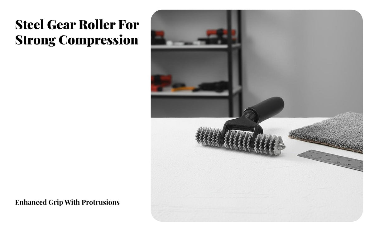 Creates Seamless Finish Carpet Seam Roller Efficient Adhesion Toothed Carpet Roller Heavy Duty Ergonomic Handle for Professional Installers, Flooring Contractors, DIYers, Floor Installation, Home Improvement, Job Sites, Commercial Areas