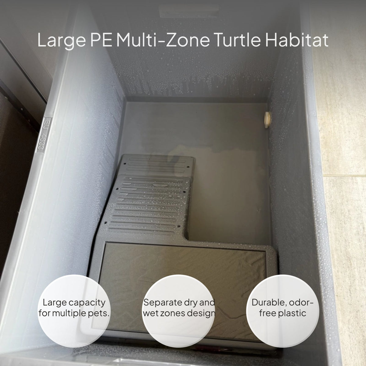 Turtle Habitat Plastic Enclosure with Basking Terrace