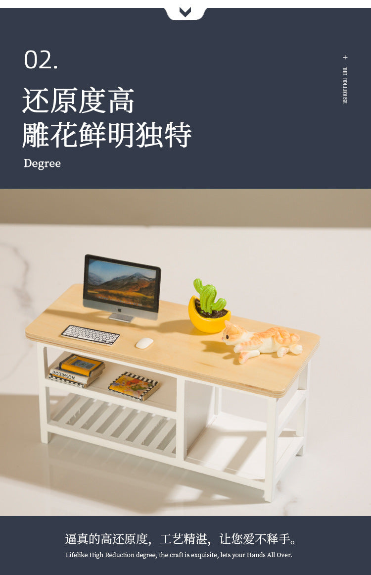 1:12 Dollhouse Miniature Furniture Accessory OB11 Table Desk Computer Desk