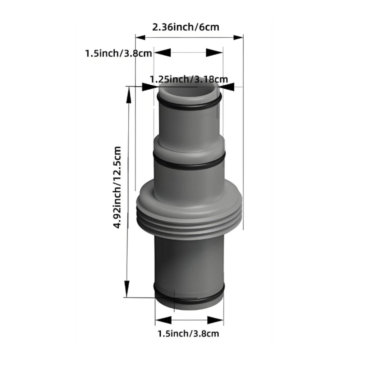 1.25in to 1.5in Adapter O-Seal Seal Pool Replacement Connector Rubber Gasket