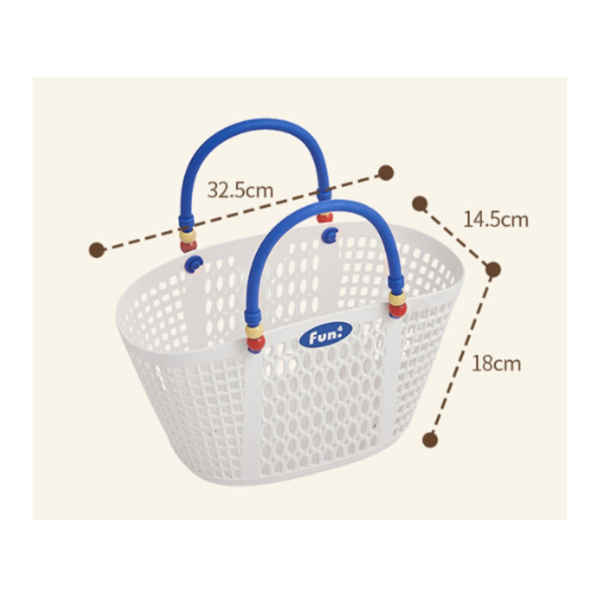 Handled Bath Organizer Basket Thickened Material Hollow Plastic Storage