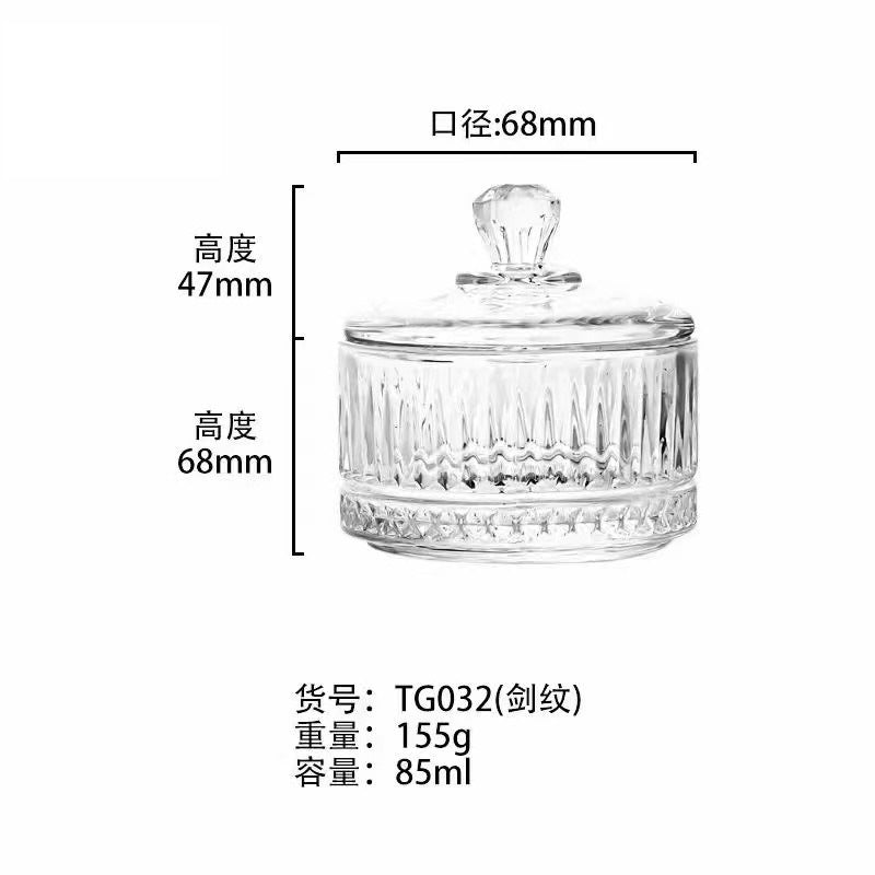 Crystal Glass Multi-Layer Candy Jar with Lid