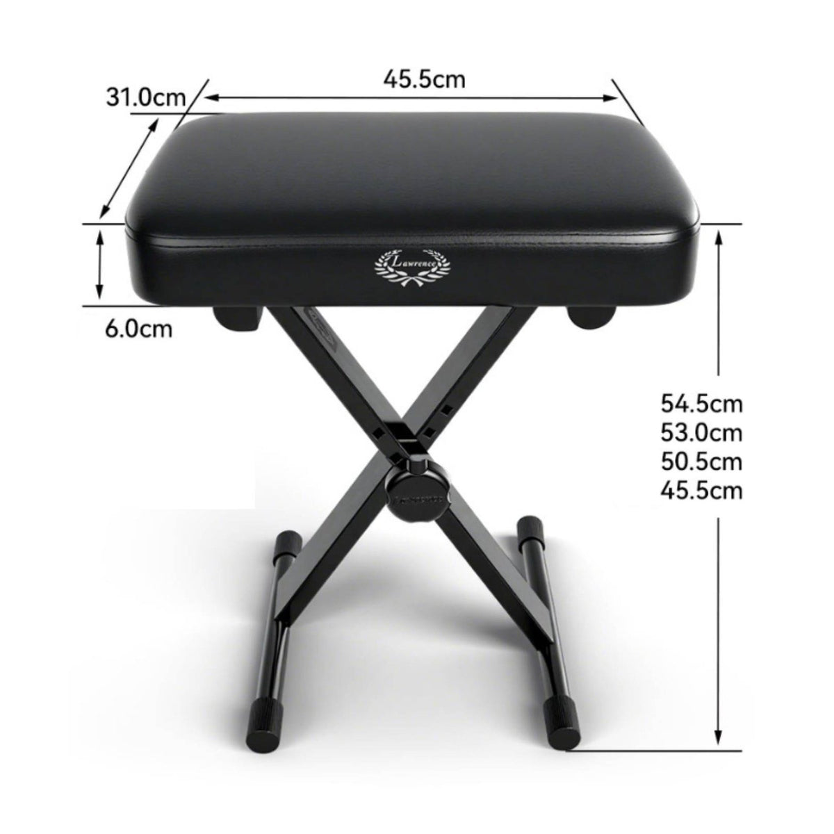 Adjustable Piano Bench High-Density Sponge Cross-Braced Frame Keyboard Bench