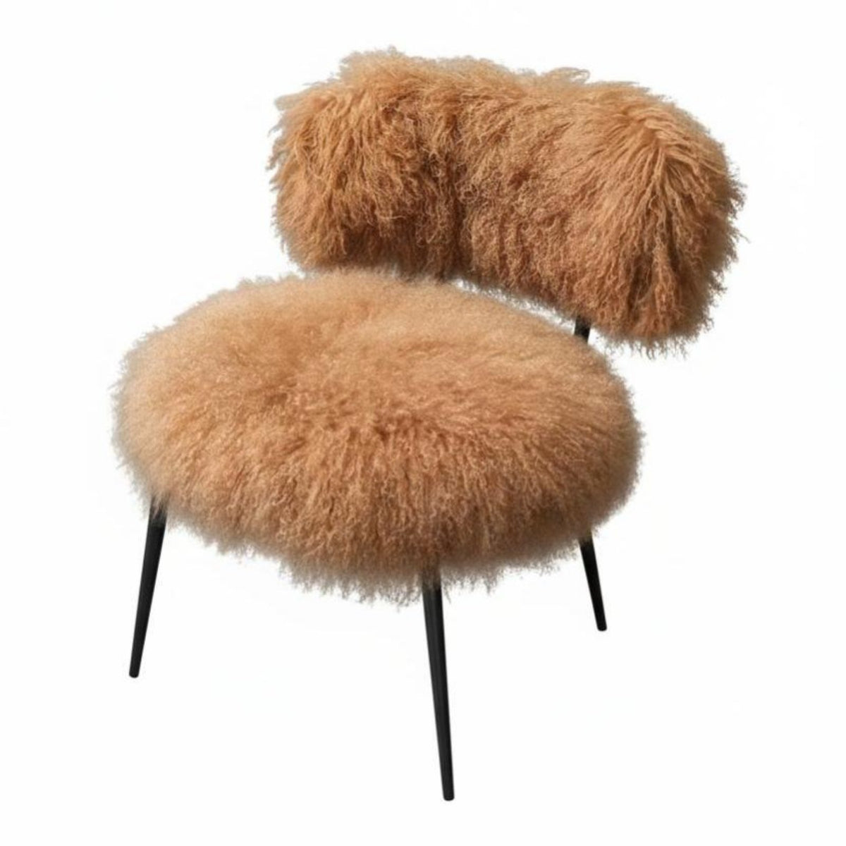 Nordic Design shaggy Armchair Light Luxury Aesthetic Accent Chair Plush Texture Vanity Stool Modern Sculptural Look for Interior Designers, Makeup lovers, boudoir, Photo Studio, Boutique, Entryway