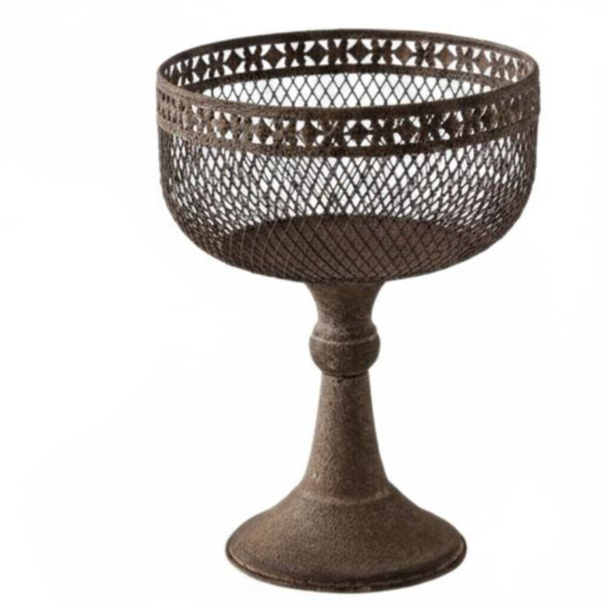 Decorative Iron Planter Distressed Finish Home Decoration Openwork