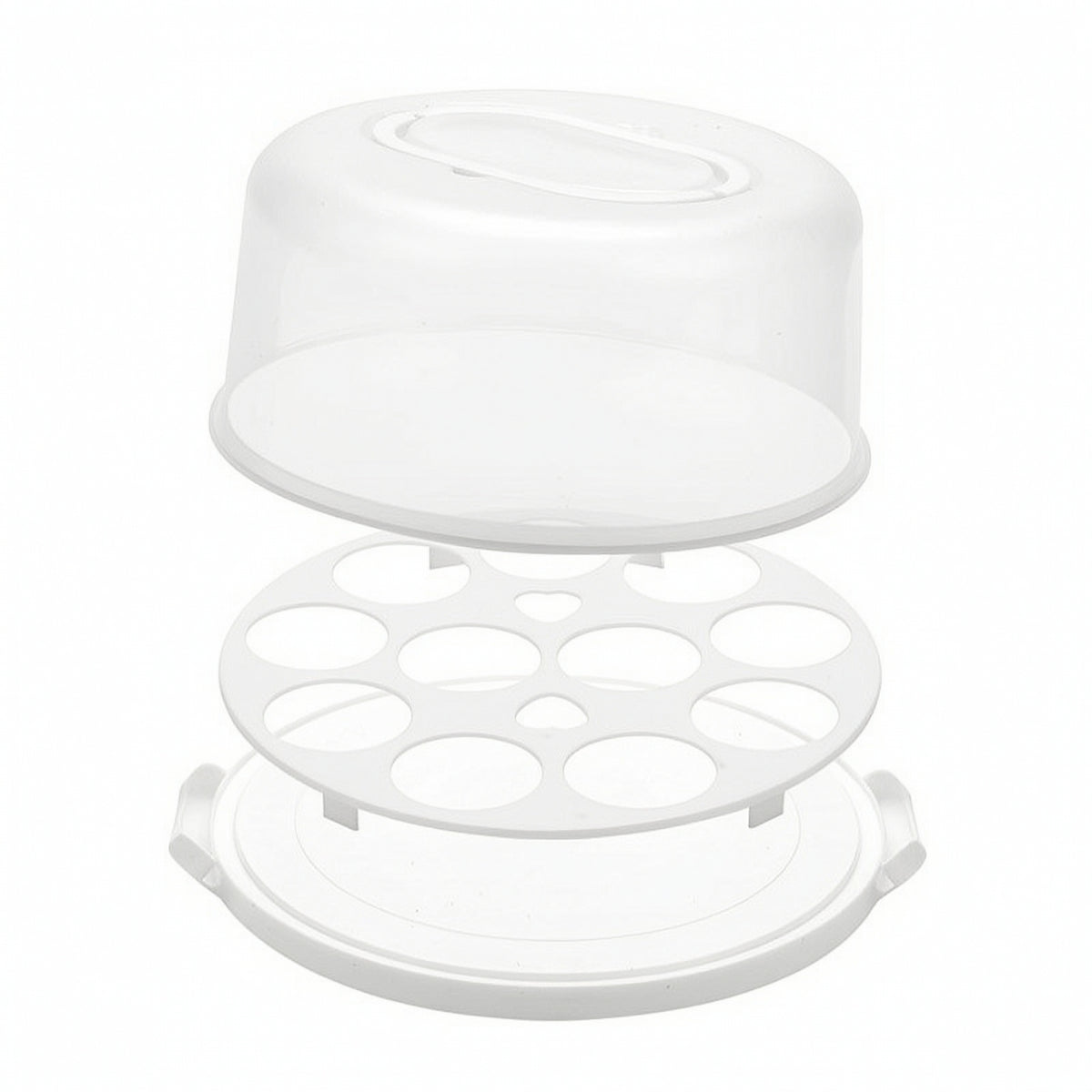 Cake Carrier with Handles Anti-Slip Cupcake Holder with Tray Round for Picnics