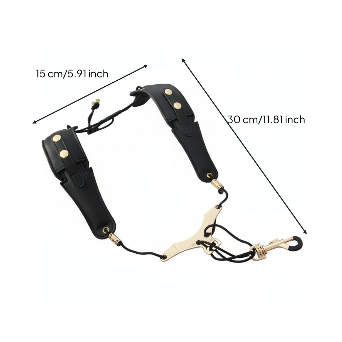 Adjustable Saxophone Harness Weight Distributing Padded Saxophone Strap Clip Hooks Sax Shoulder Strap