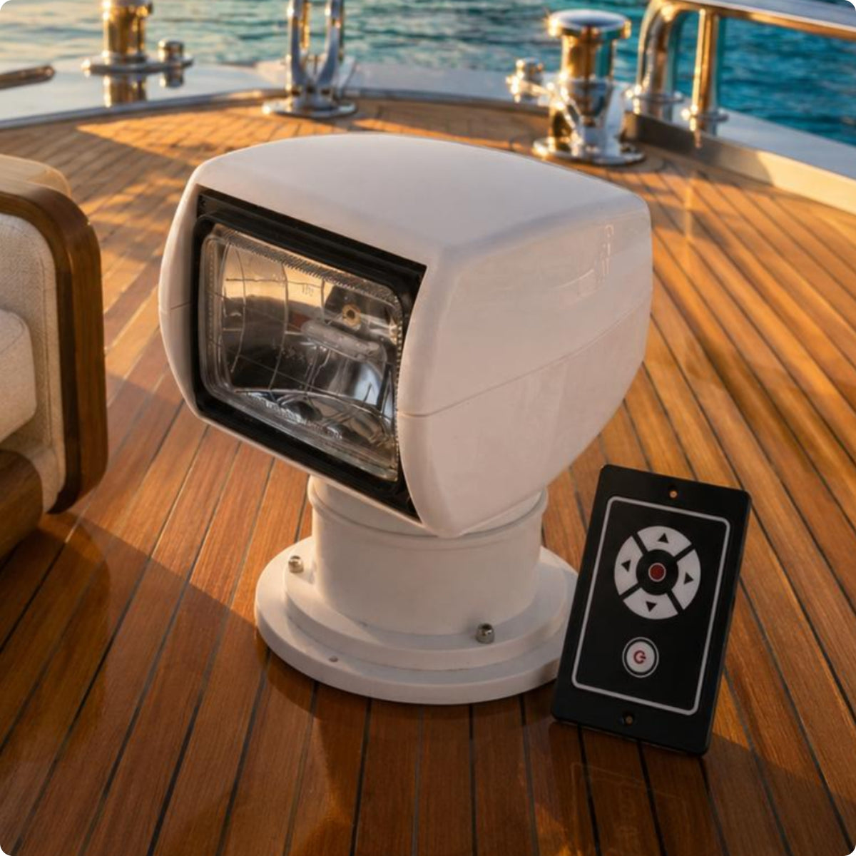 Marine Searchlight Compact Housing Remote Controlled Searchlight Long Range Beam Marine Light