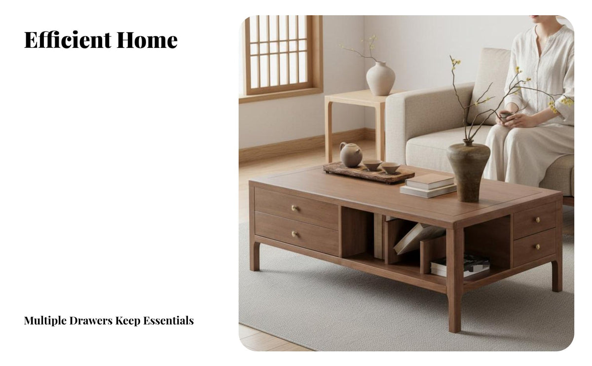 Song Era artistic double-level End Table New Chinese design & dwelling Furnishing With Storage Shelf Household Furniture Space-Saving for Interior Decorators, Apartment Dwellers, residents, Living Room, Bedroom, Reception Area, Balcony