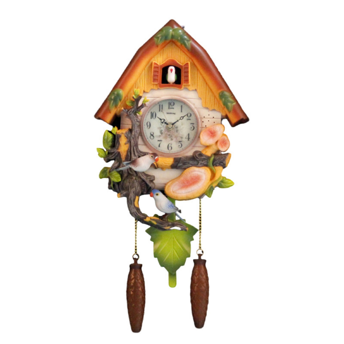 Cuckoo Wall Clock with Pendulums European-Style for Living Room, Bedroom