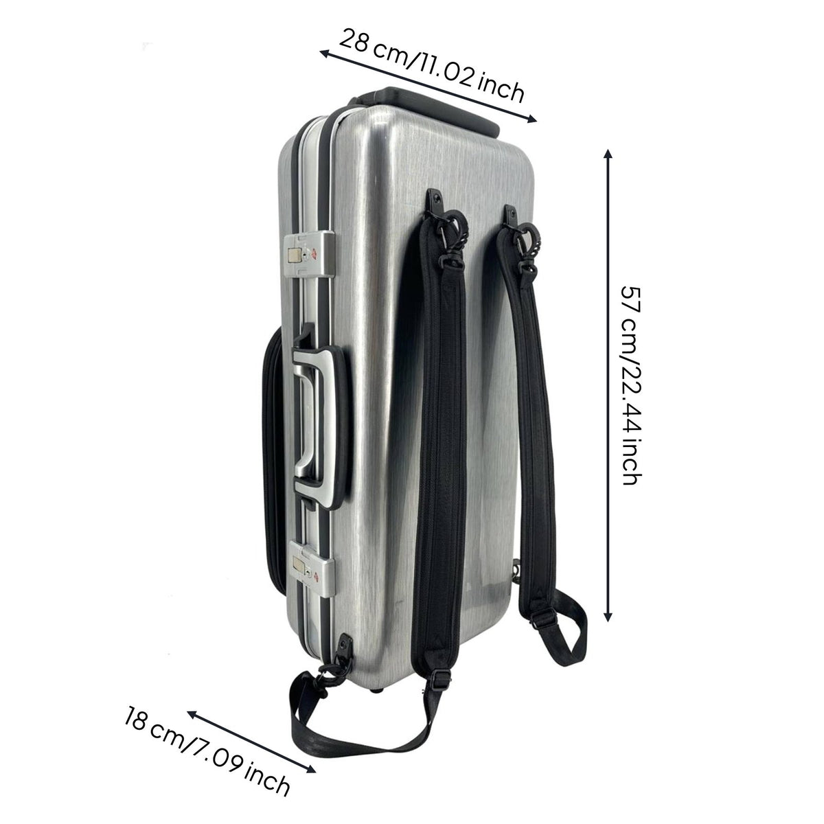 Carbon Fiber Saxophone Case Lightweight Design Alto Sax Case Secure Locking Alto Sax Trolley Bag for Traveling Artists, Travel, Gigs