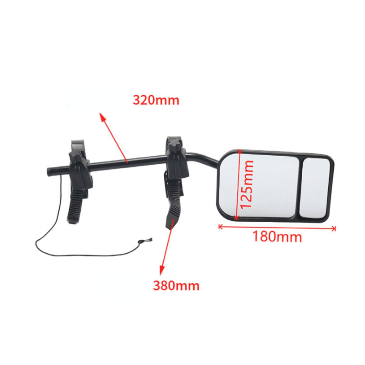 Reduces Blind Spots Snap-on Towing Mirror Adjustable Straps Vehicle Accessory for RV Owners