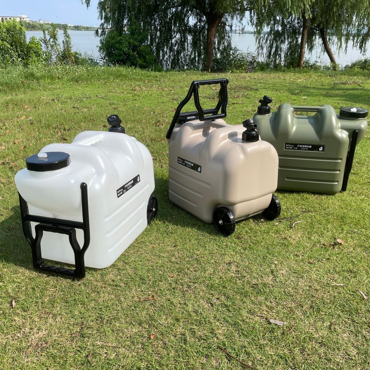 Portable Camping Water Tank with Wheels and Faucet