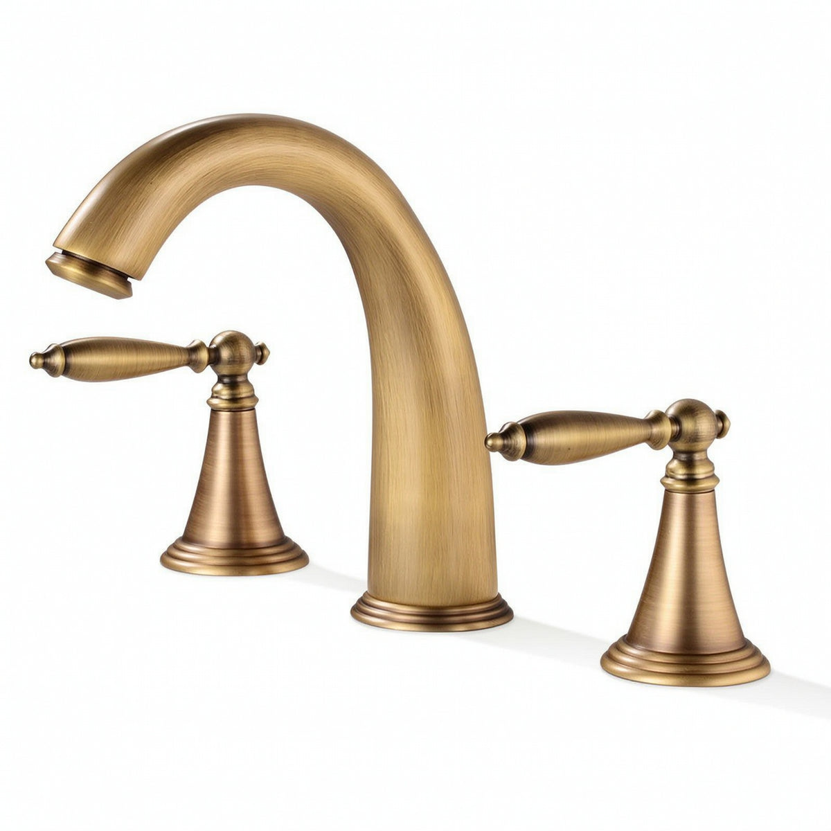 Two Handle Washroom Faucet Deck Mounted Split Style Faucet Sturdy for Vanity