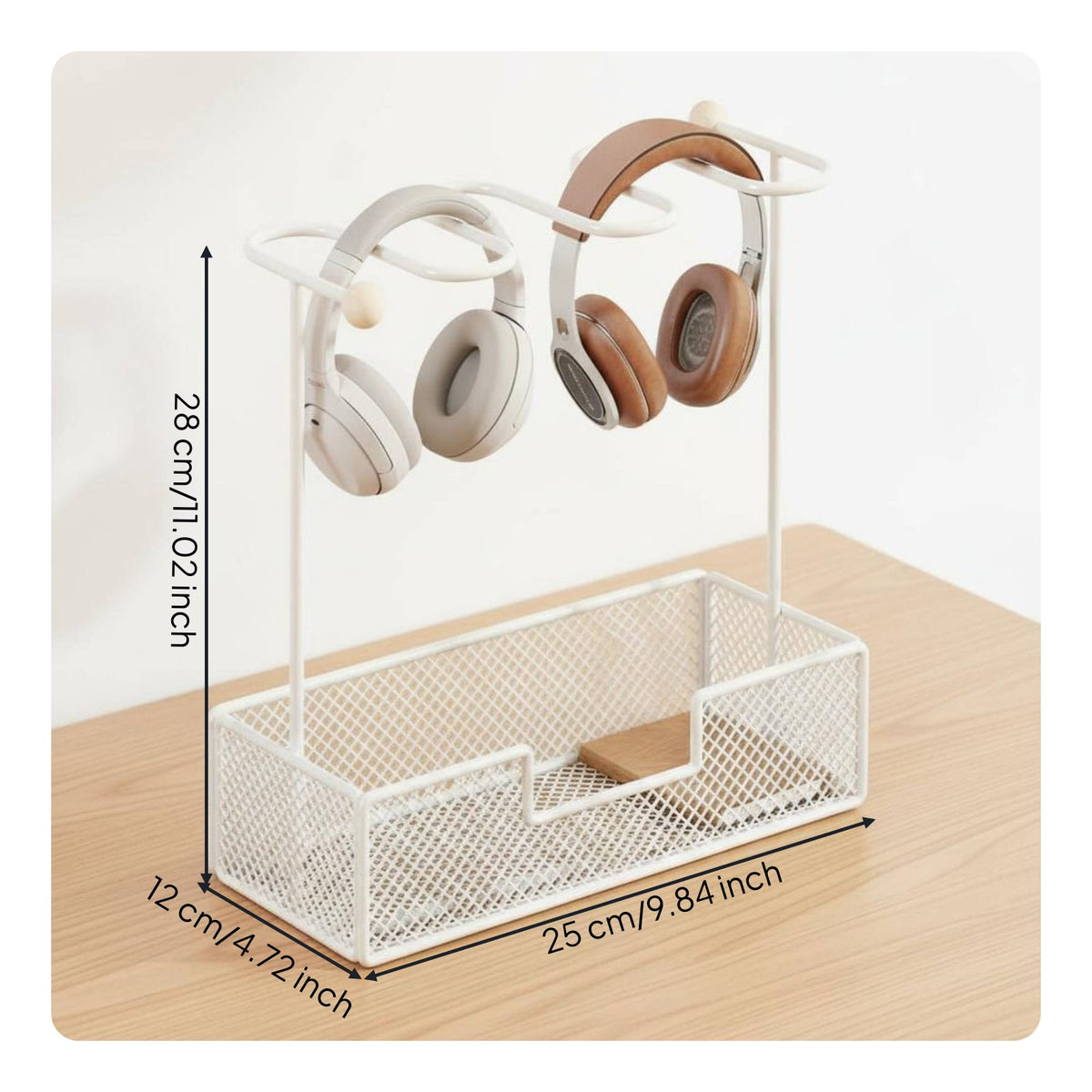 Headphone Stand Clutter-Clear Desktop Headphone Stand Sturdy Metal Frame