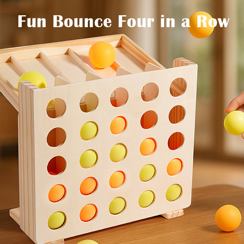 Bouncing Ball Battle Tabletop Game for Hand-Eye Coordination Training, Wooden Educational Toy for Kids and Seniors