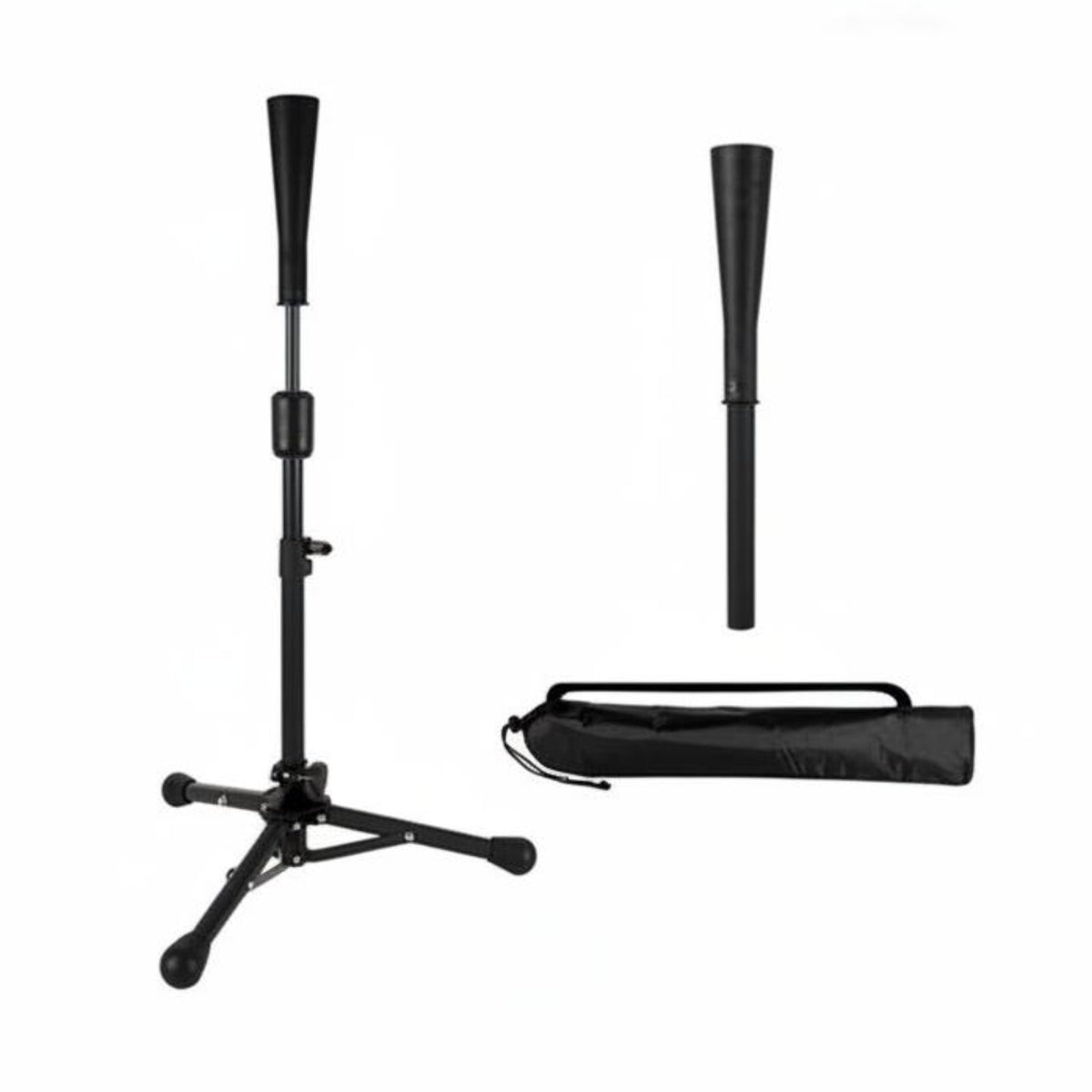 Baseball Batting Tee Maximum Stability Adjustable Hitting Tee Heavy-Duty Metal Construction Portable Batting Stand for Backyard