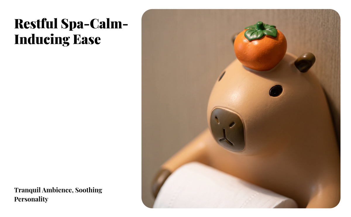 Wall-Mounted Capybara Bathroom Tissue Holder Cute Bathroom Tissue Holder with Capybara Shape Punchwithout Holes Household Item Space-Saving for Children, Bathroom, Restroom, Powder Room
