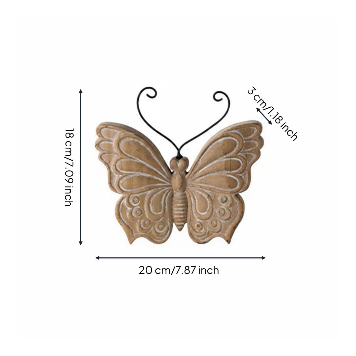 Wooden Flutterby Decor Sturdy Carved Flutterby Decoration
