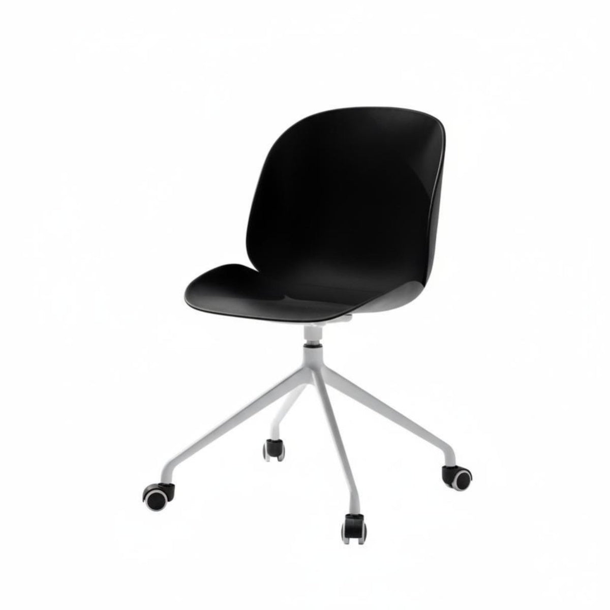 Armless Rolling Chair 360-Degree Swivel Molded Shell Task Chair Minimalist