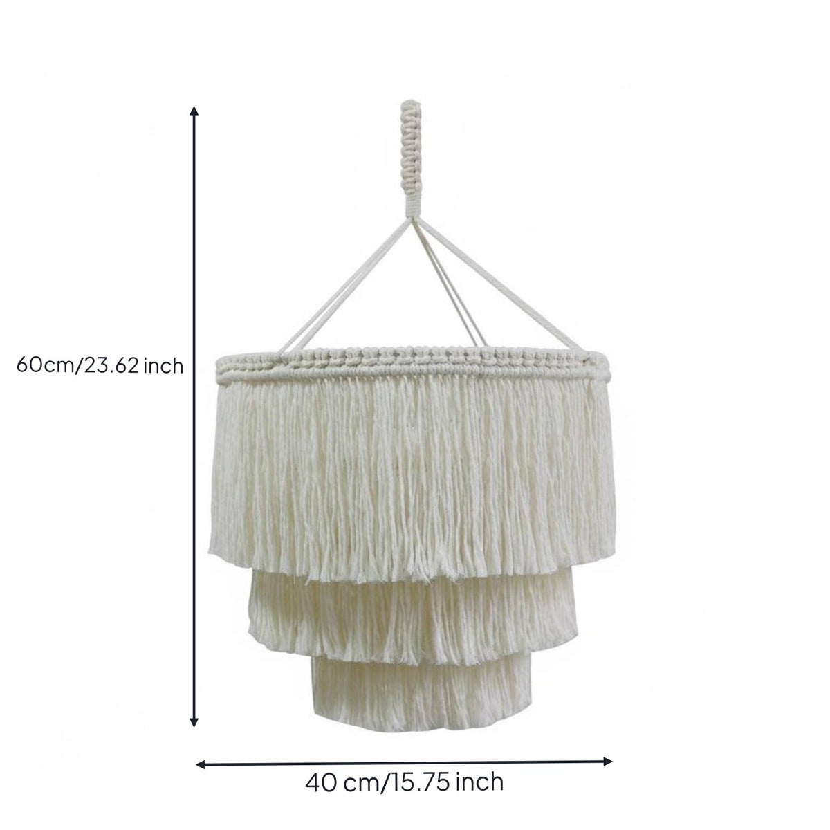 Boho Hanging Light Shade Bohemian Aesthetic Fringed Hanging Lamp Cover