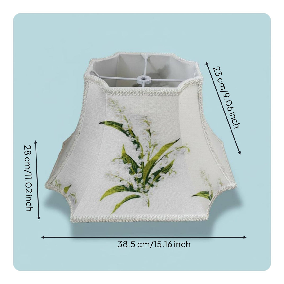 Floral Bedside Lampshade Soft Light Rectangular Textile Lampshade Warm Ambiance