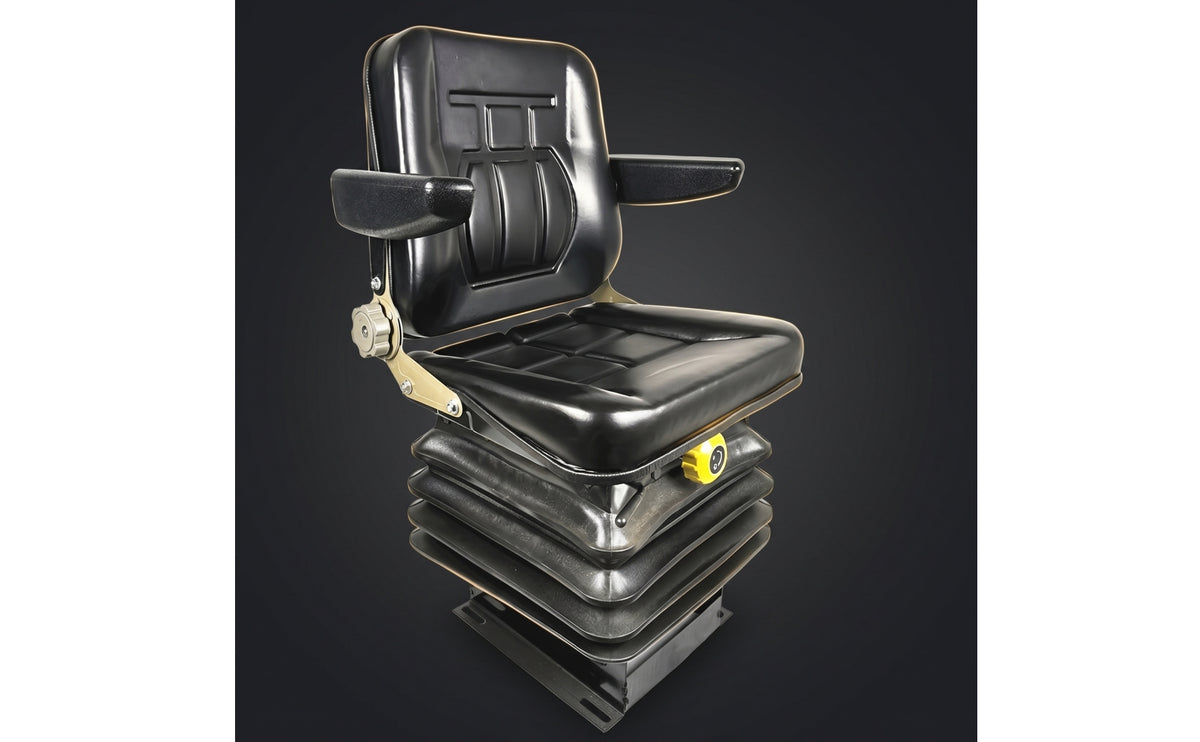 Cushioned Loader Seat with Vinyl Surface Heavy Duty Forklift Seat with Padded Backrest for Equipment Owners, Loaders, Forklifts