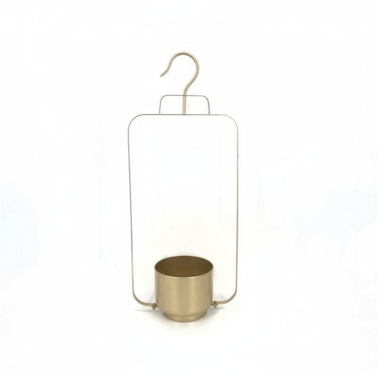 Gold Hanging Flower Pot Indoor Outdoor Use Hanging Flower Holder Multi Purpose Metal Bucket Planter for Guesthouse
