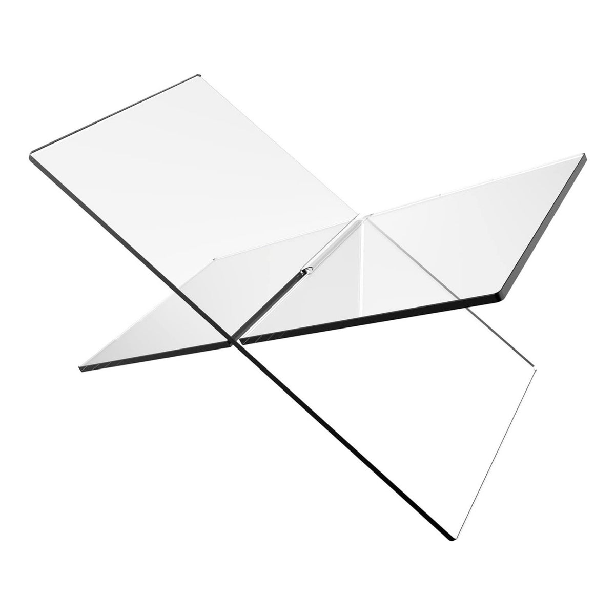Interlocking X-Shaped Display Stand Freestanding Acrylic Book Stand Clear Tabletop Book Display Transparent for Readers, Students, Desktop, Reading Nooks