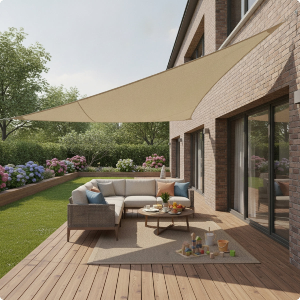 Tear-Resistant Triangle Shade Sail Waterproof Triangular Shade Sail Blocking Canopy Cover Heavy Duty for Backyard, Garden, Deck