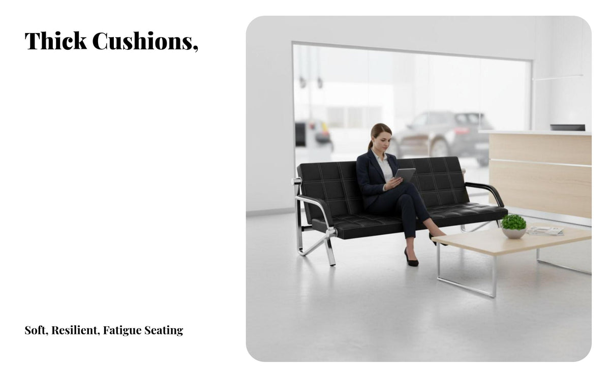 Minimalist design sectional Sofa Set Modern Design Upholstered Metal Frame Sofa Set long-lasting Construction Reception Seating Flexible Configuration for Interior Designers, Business Owners, Adults, Waiting Room, Lounge Area
