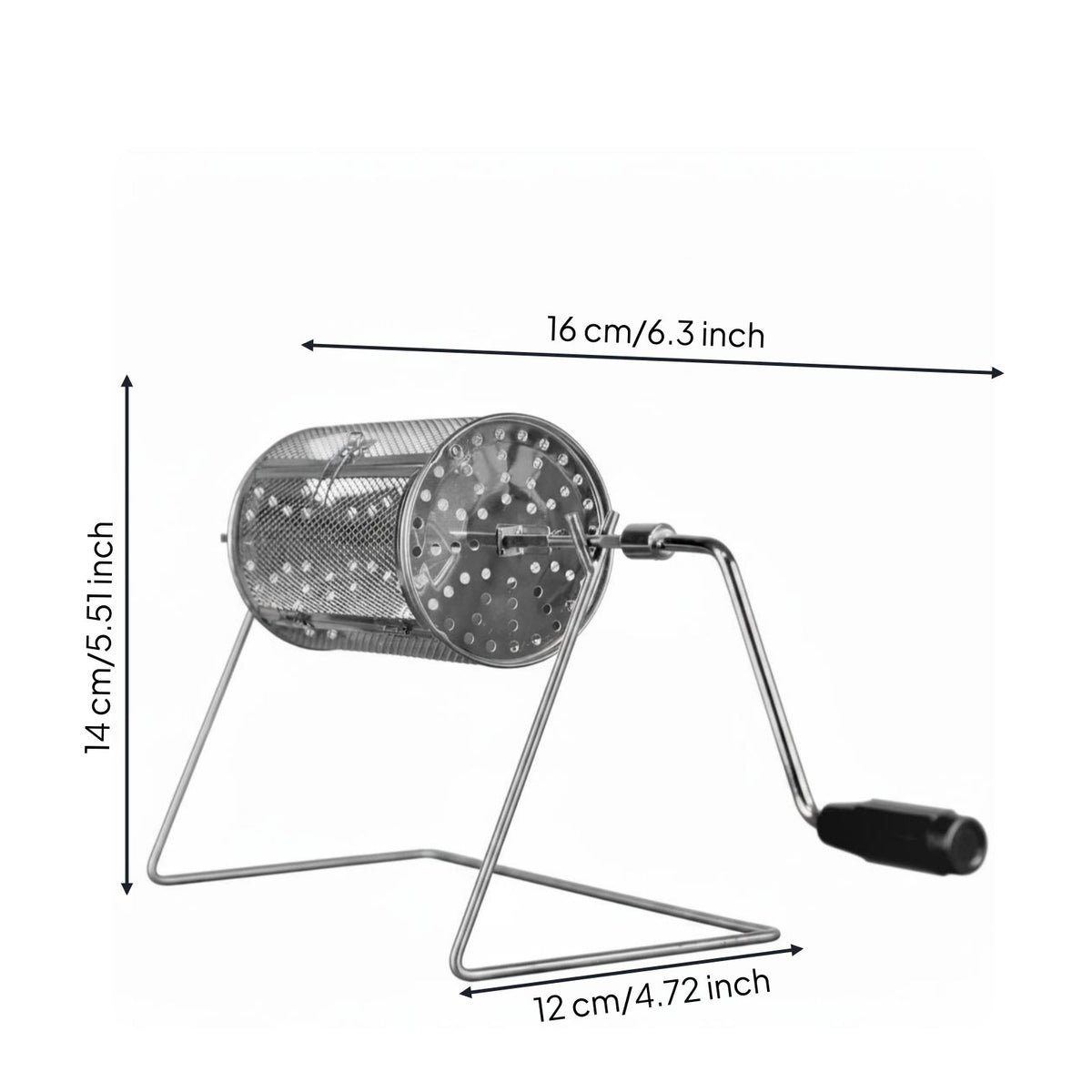 Hand Crank Coffee Roaster Portable Manual Coffee Bean Roaster Stainless Steel