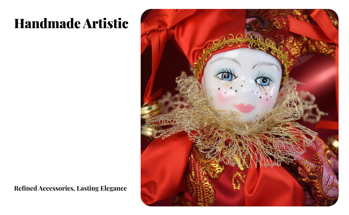 Italian Amor Doll Representative Meaning Movable Joint Porcelain Doll Porcelain Clown Figurine Handmade Hand-Painted Face