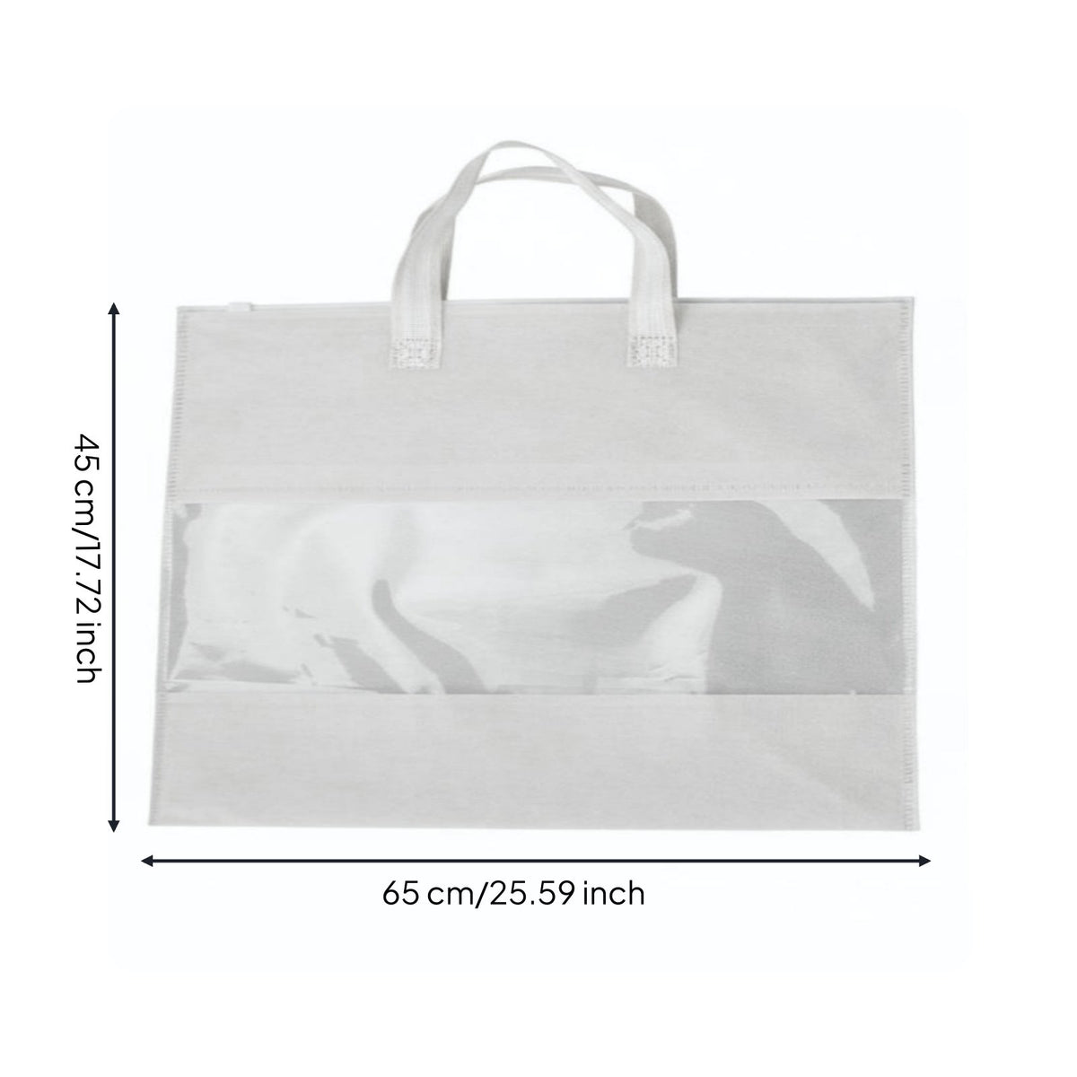 Pillow Storage Bag Dustproof Nonwoven Zippered Pouch Breathable Clear Window Storage Bin for Wardrobe