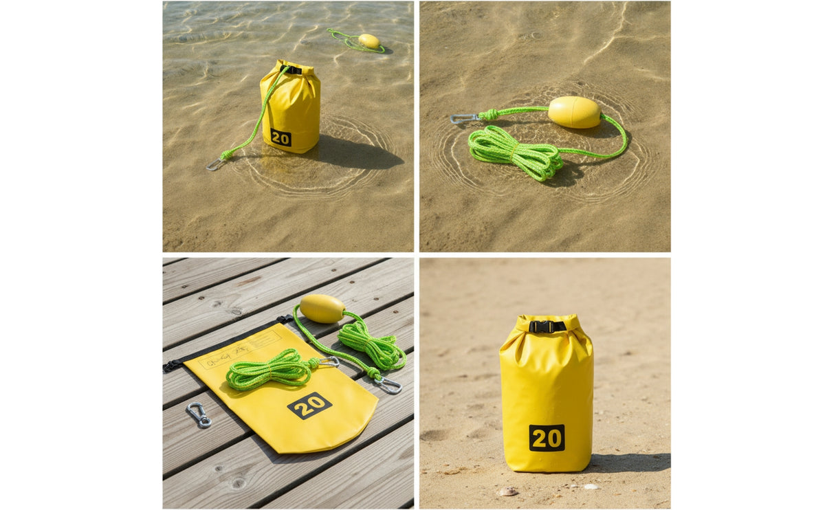 High-Visibility Anchor Rope with Float | Braided, Anchor Line with Snap Hooks, for Boat Anchoring