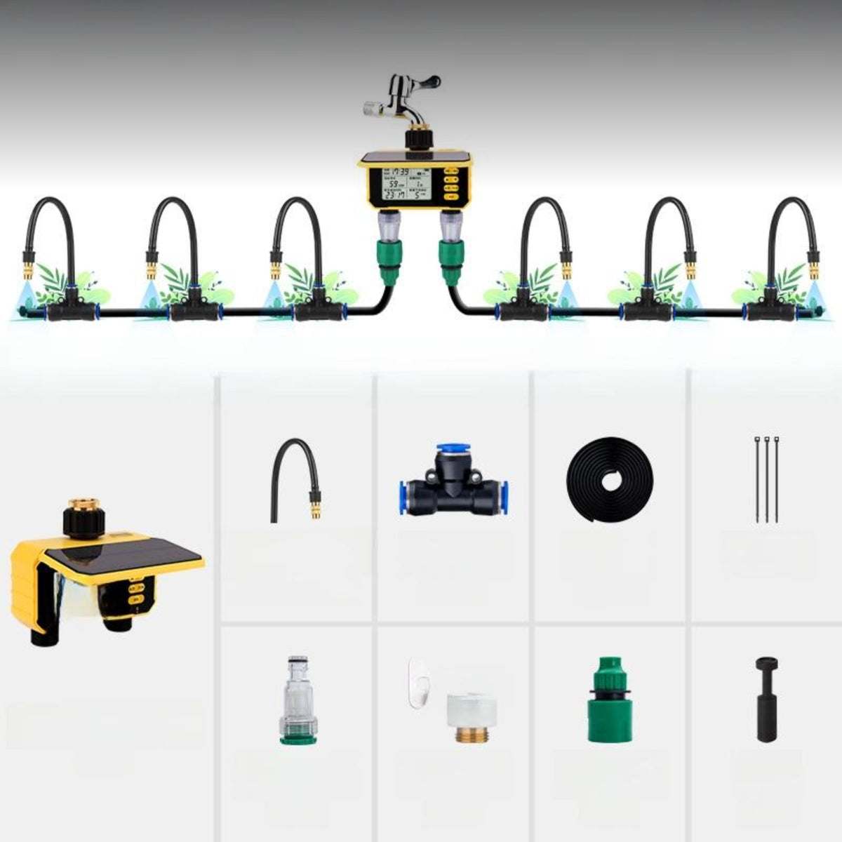 Solar Doublezone Automatic Watering System with Smart Timer