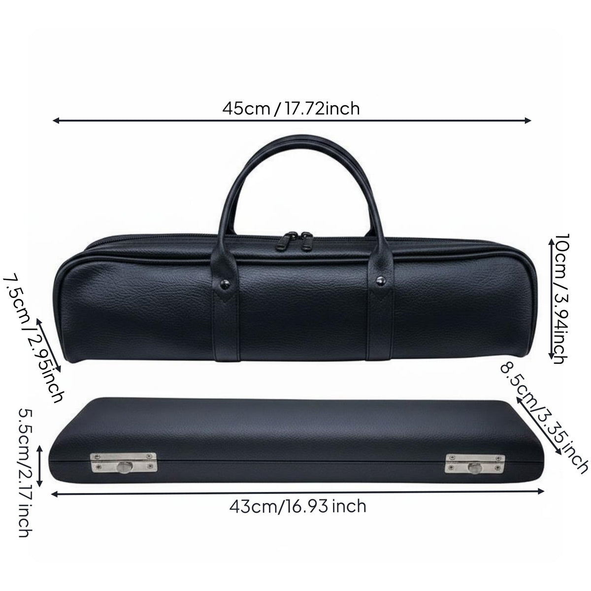 Flute Case Shielded EVA Zipper Instrument Bag Music Accessory for School