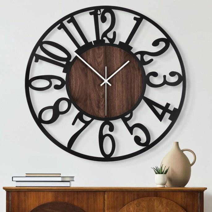 European Style Minimalist Wall Clock, Silent, Iron Art, Decorative